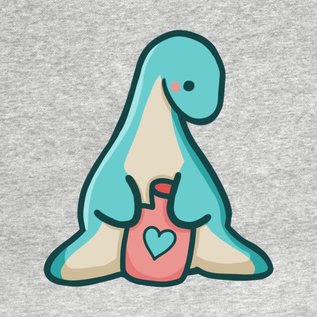 Cute long neck, Sweet dino, Love dinosaur by hugadino